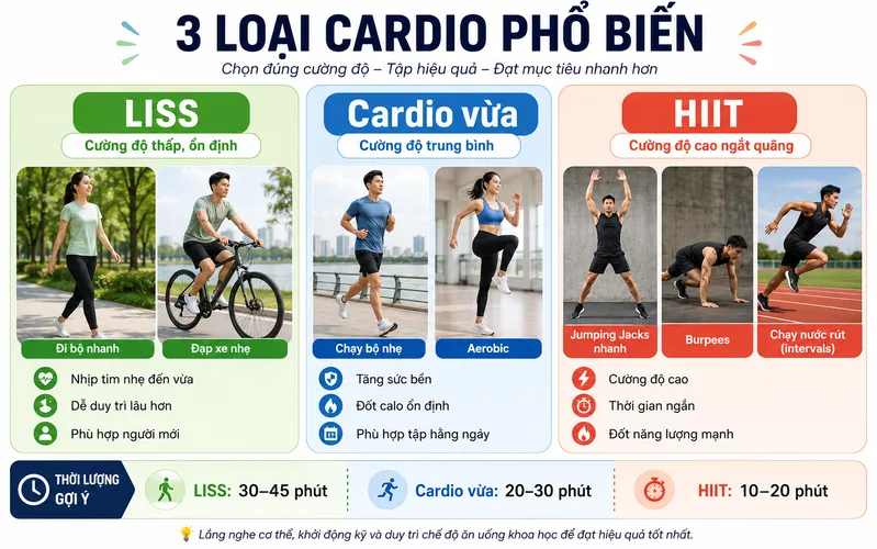 Người mới nên bắt đầu với cardio nhẹ, sau đó tăng dần cường độ khi cơ thể đã quen vận động.